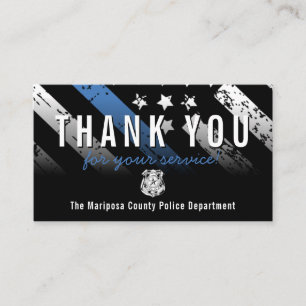 Police Blue Line American Flag Vielen Dank Visitenkarte