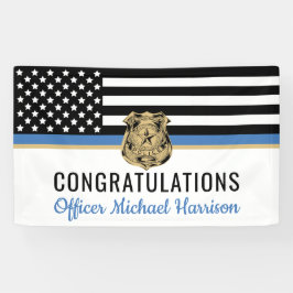 Police Blue Line Flag Herzlichen Glückwunsch Absch Banner