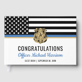 Police Blue Line Flag Herzlichen Glückwunsch Absch Gästebuch