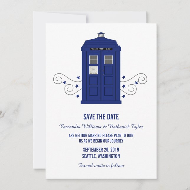 Police Box Save the Date Einladung v3 (Vorderseite)