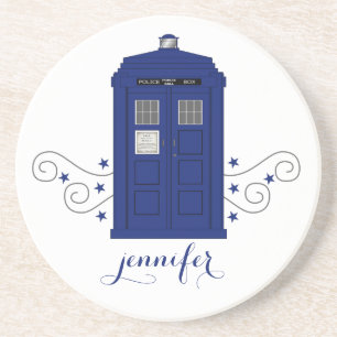 Police Box Swirls Coaster Getränkeuntersetzer