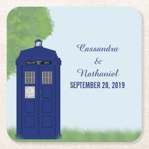 Police Box Wedding Paper Untersetzer v4