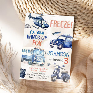 Police Boy 3. Geburtstag Party Einladung