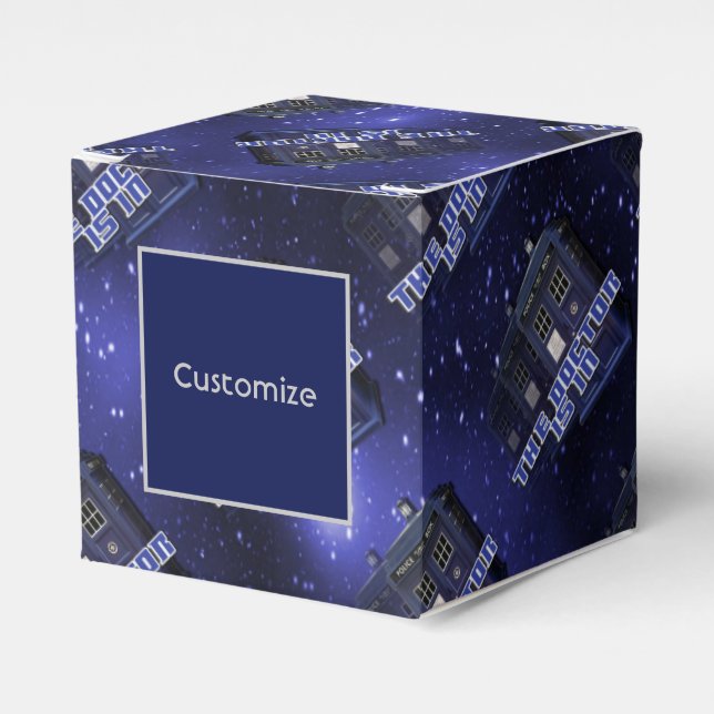 Police Call Box Cube Favor Box Geschenkschachtel (Vorderseite)