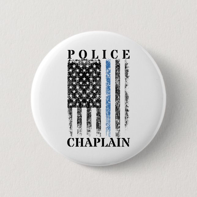 Police Chaplain American USA Flag Button (Vorderseite)
