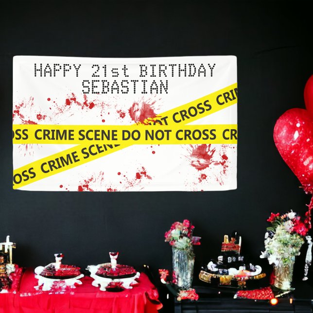 Police Crime Scene Tape Personalized Banner (Police Crime Scene Tape Personalized Banner from Ricaso. ideal for birthdays, murder mystery parties)