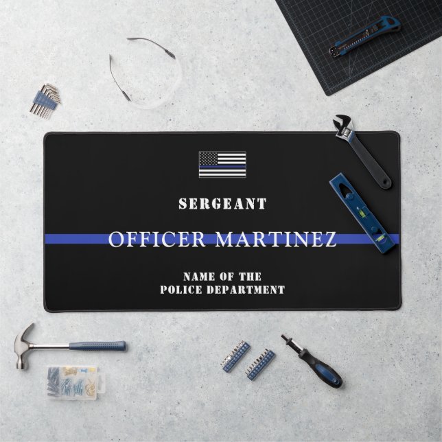 Police de la ligne bleue mince Personnalisée Dépar (Poste de travail)