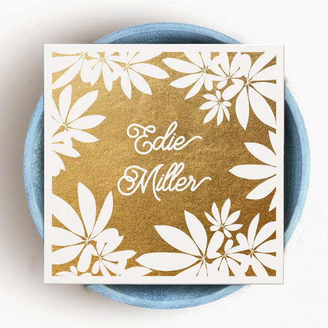 Police de script florale or et blanc moderne (Créateur téléchargé)