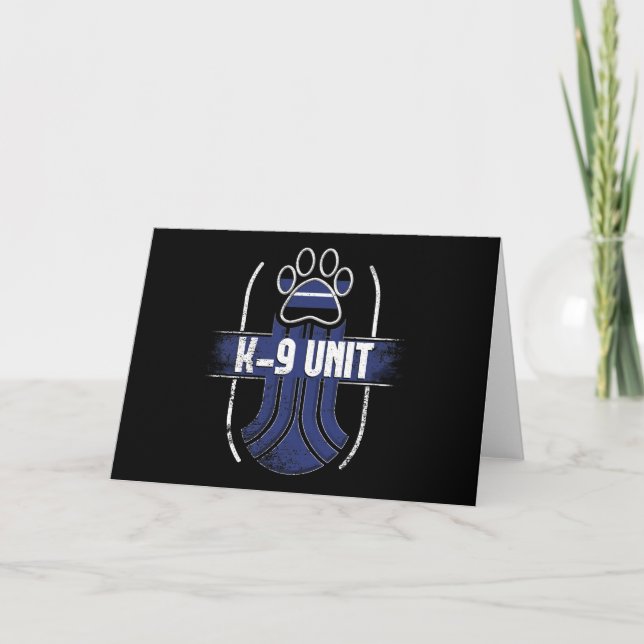Police Dog K-9 Thin Blue Line Memorial Police Gift Karte (Vorderseite)