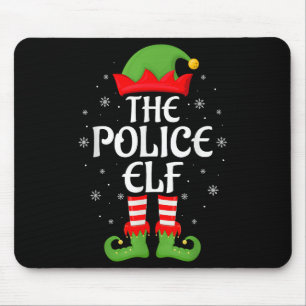 Police Elf Xmas Familie Matching Elf Squad Christm Mousepad
