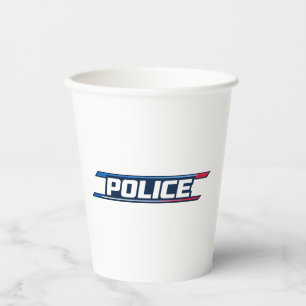 POLICE Fettgedruckte Streetwear-Typografie Pappbecher