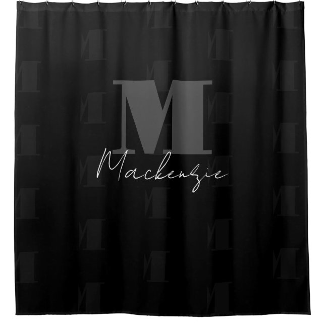 Police gras Monogramme Douche rideau (Devant)