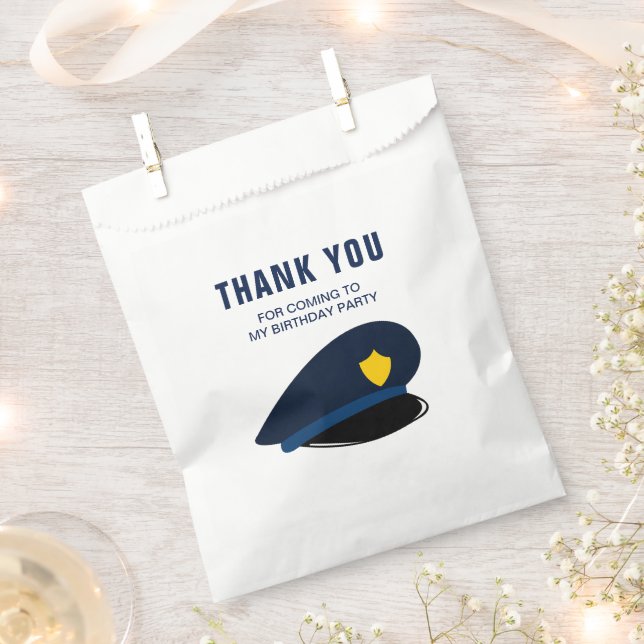 Police Hat Birthday Party Geschenktütchen (Ausgeschnitten)