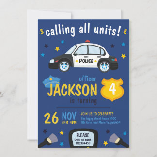 Police Invitation for Birthday Party Cops Einladung