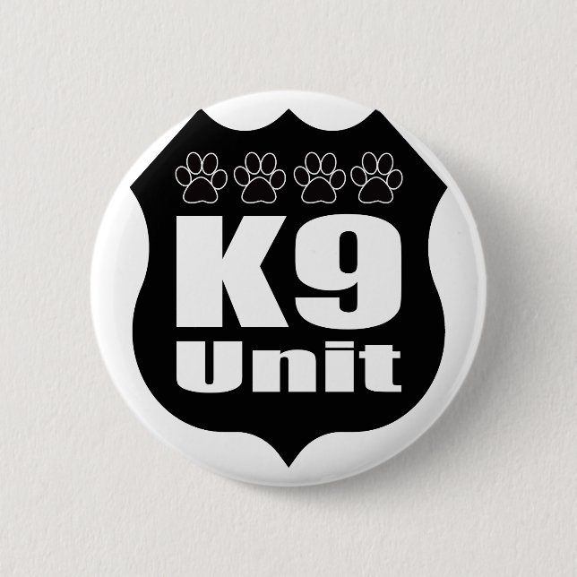 Police K9 Unité Badge Noir Paws Chien (Devant)