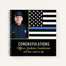 Police Ligne Bleue Drapeau Photo Retraite Livre d'