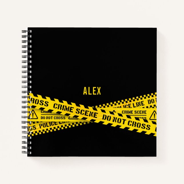 Police line yellow crime scene do not cross notizbuch (Vorderseite)