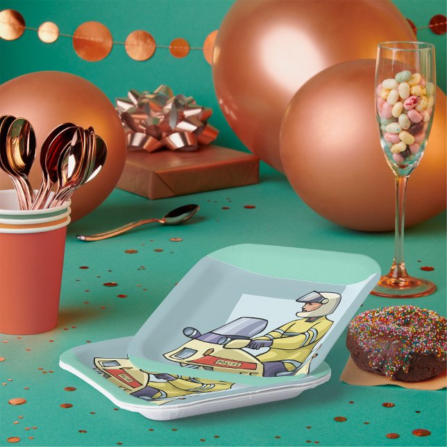 Police Motorcycle Officer Law Enforcement Pappteller (Von Creator hochgeladen)