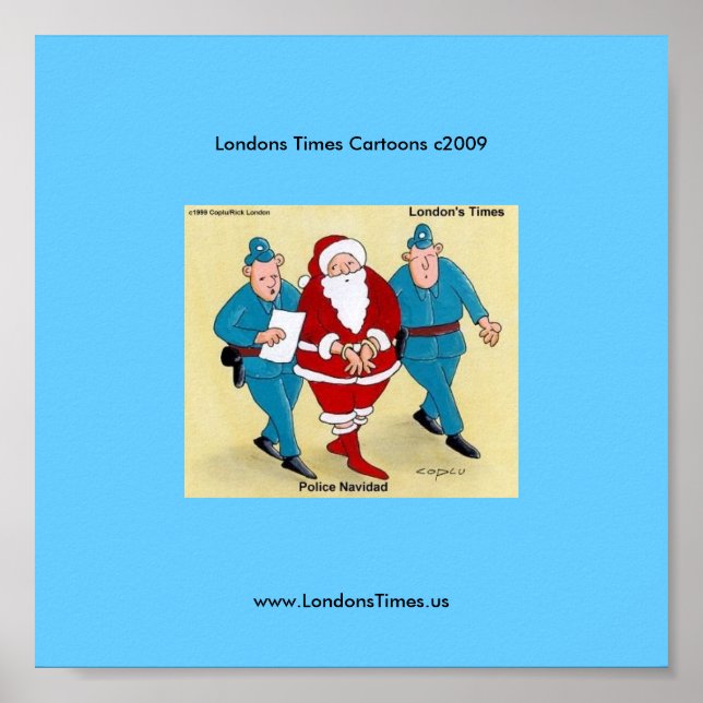 Police Navidad Funny Christmas Cartoon Poster (Vorne)