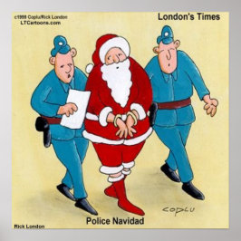Police Navidad Funny Christmas Poster