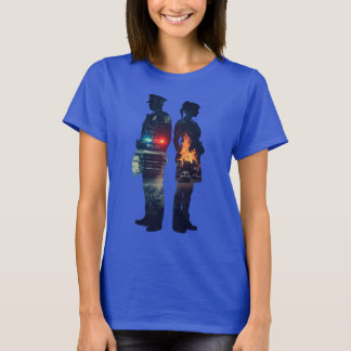 Police Officer and Nurse Couple Silhouette T-Shirt