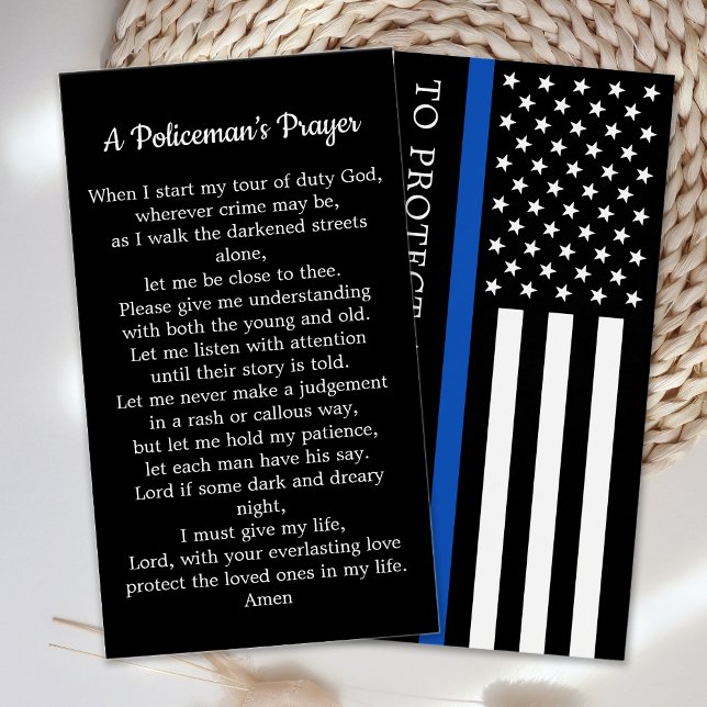 Police Officer Blue Line Policeman's Prayer Card (Von Creator hochgeladen)