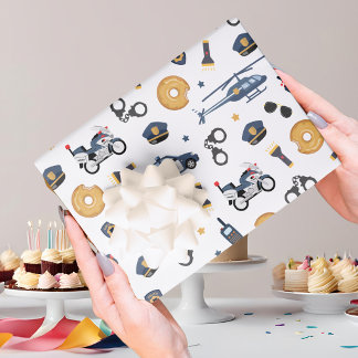 Police Officer Calling All Units Kids Birthday Geschenkpapier Set