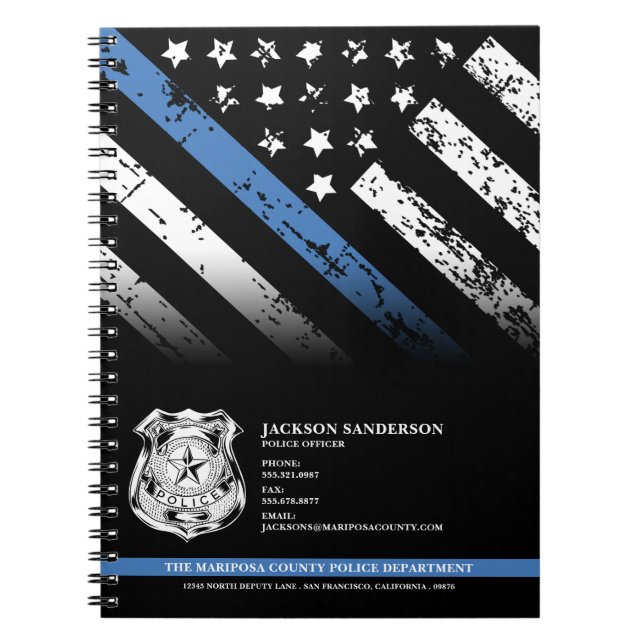 Police Officer Department  Logo Law Enforcement Notizblock (Vorderseite)