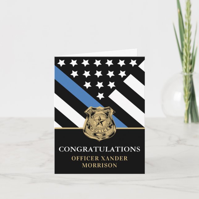 Police Officer Graduation Congratulations Karte (Vorderseite)