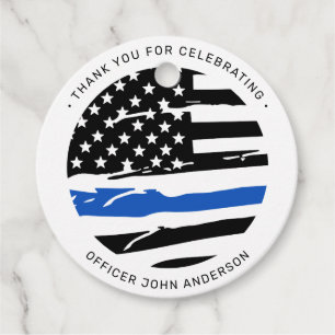 Police Officer Party Thin Blue Line Thank You Geschenkanhänger