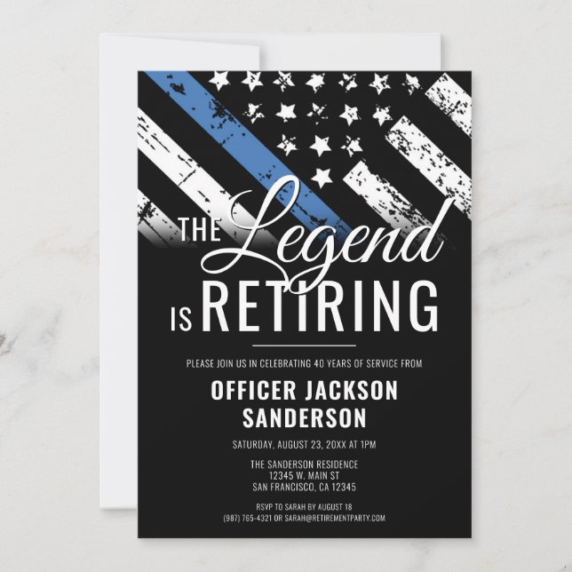Police Officer Retirement Party Law Enforcement Einladung (Vorderseite)