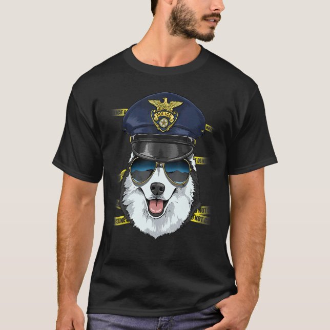 Police Officer Siberian Husky Cop Crime Scene K9 D T-Shirt (Vorderseite)