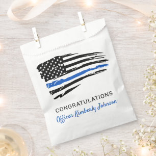 Police Party Thin Blue Line Flag Gratulation Geschenktütchen