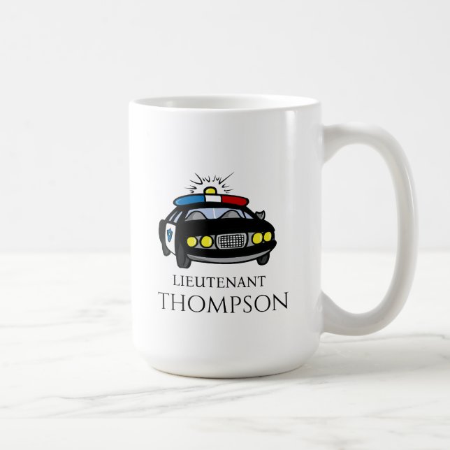 Police personnalisée Lieutenant de café Mug (Droite)