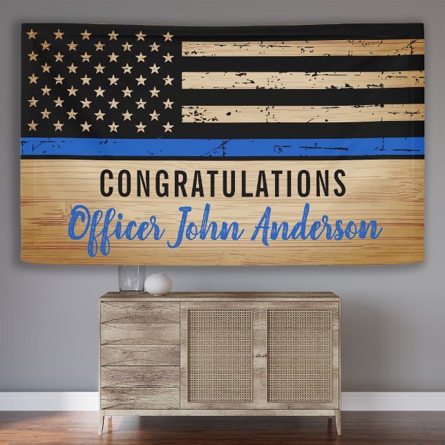 Police Retirement Law Enforcement Thin Blue Line Banner (Von Creator hochgeladen)