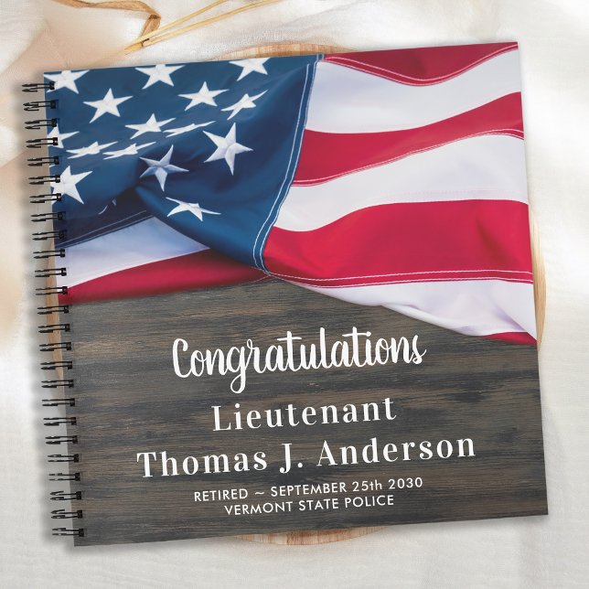 Police Retirement Personalisiert American Flag Gas Notizbuch (Von Creator hochgeladen)