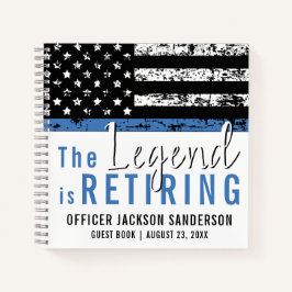 Police Retirement Thin Blue Line Gästebuch Notizbuch