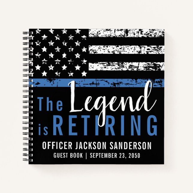 Police Retirement Thin Blue Line US Gast Notizbuch (Vorderseite)