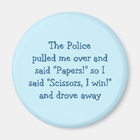 Police Rock Paper Schere Funny Kühlschrankmagnet