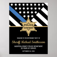 Police Sheriff Retirement Thin Blue Line Willkomme