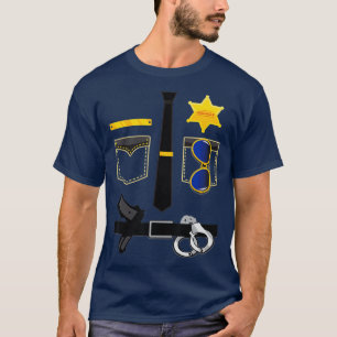 Police Sheriff Uniform Funny Halloween-Kostüm T-Shirt