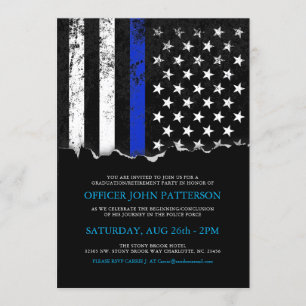 Police Style American Flag Party Event Einladung