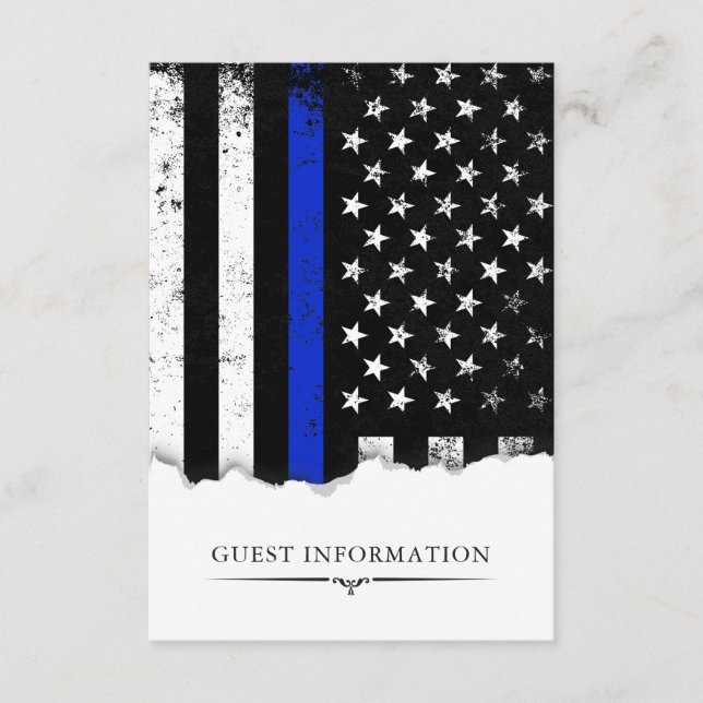 Police Style American Flag Party|Event Small Begleitkarte (Vorderseite)