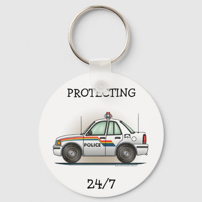 Police SUV Cruiser Polizist Auto Schlüsselanhänger (Vorderseite)