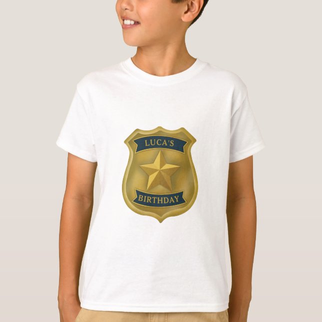 Police Themed Policeman Cop Birthday Boy T-Shirt (Vorderseite)