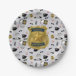 Police Themed Policeman Cop Birthday Pappteller