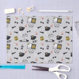 Police Themed Policeman Cop Pattern Seidenpapier
