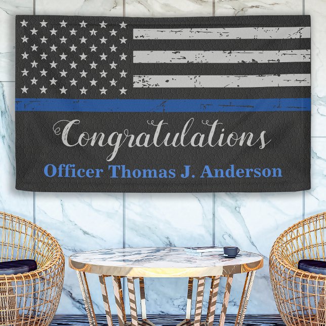 Police Thin Blue Line Abschluss Banner (Von Creator hochgeladen)