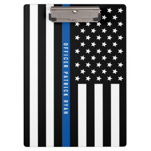 Police Thin Blue Line American Flag Individuelle N Klemmbrett