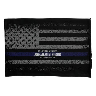 Police Thin Blue Line American Flag Pillowcase Kissenbezug